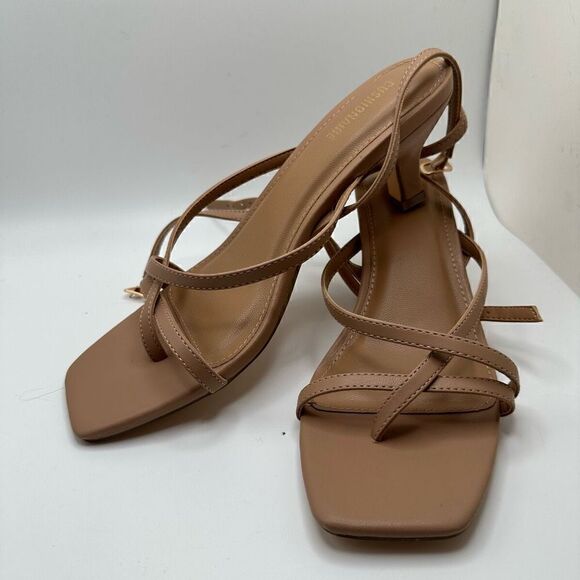 CUSHIONAIRE Women's heel sandal +Memory Foam 8 NUDE - Picture 7 of 7